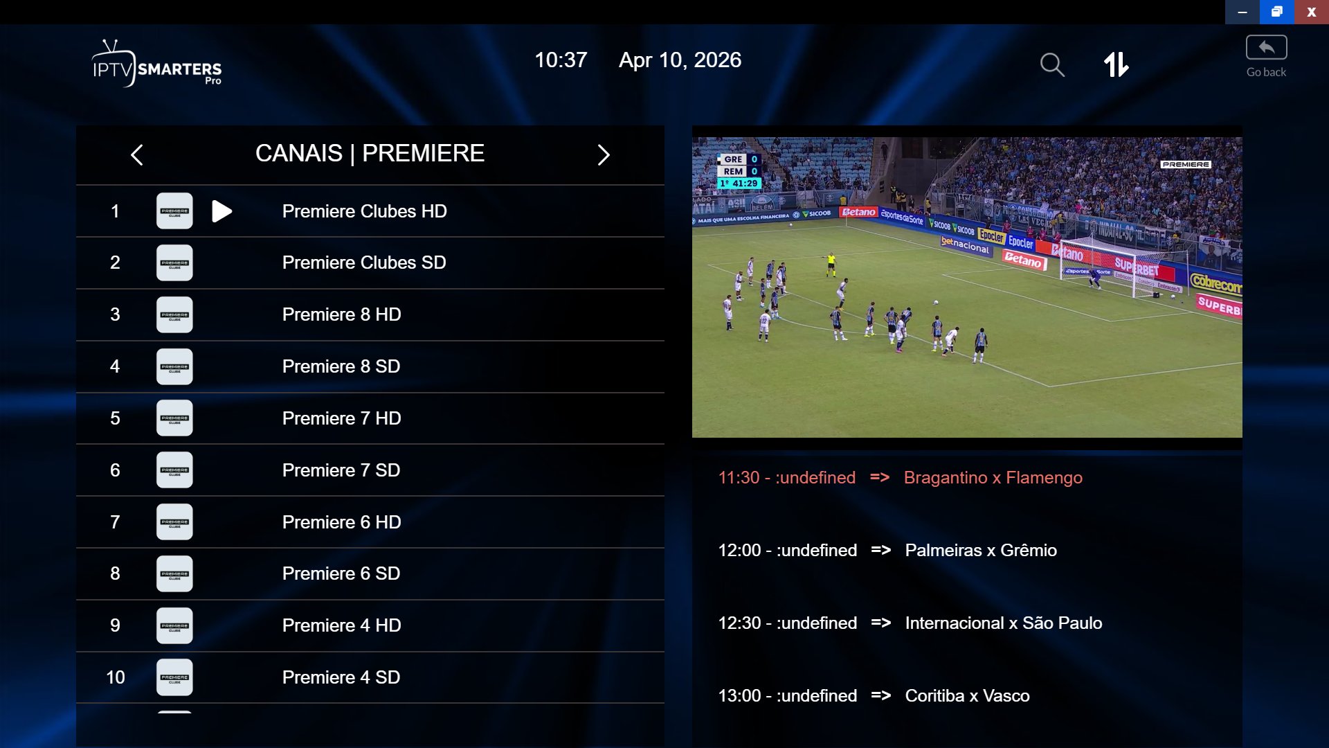 IPTVSmarters canais